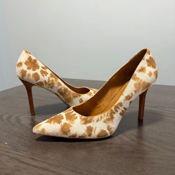 Lauren Ralph Lauren Shoes - Ralph Lauren Women’s Sarina Tan Ivory Blue Tie Dye Slip On Pumps Heels Shoes 9 B